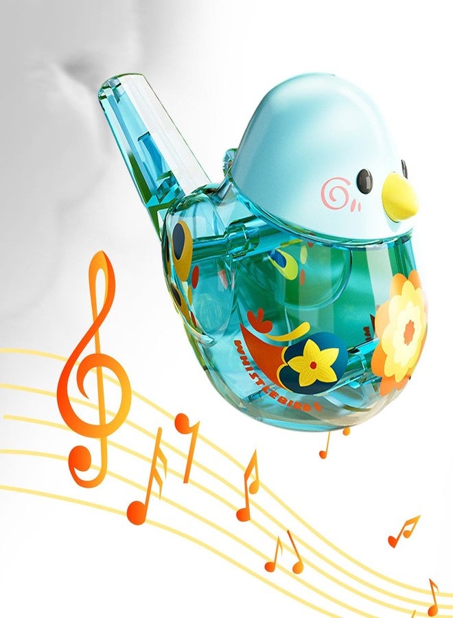 LITTLE BUDDY Toy Bird Water Whistle Cartoon Transparent Bird Call Whistle for Boys Teens Kids Blue - Image 2